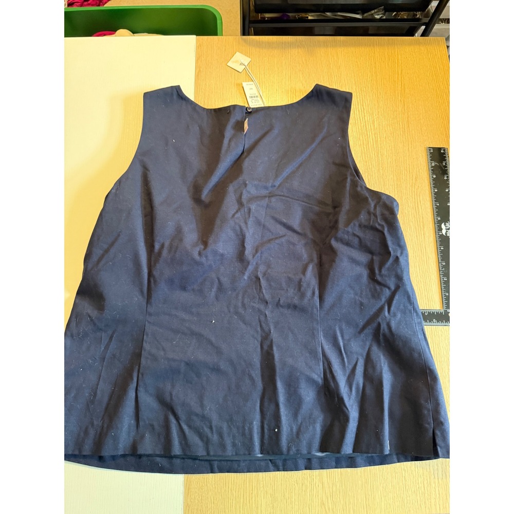 RSVP by Talbots Navy Blue Beaded Insect Butterfly Shell Top NWT 16P Petite - Picture 7 of 7